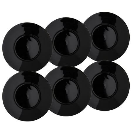 طقم صحون كيك بورسلين 6 قطع أسود