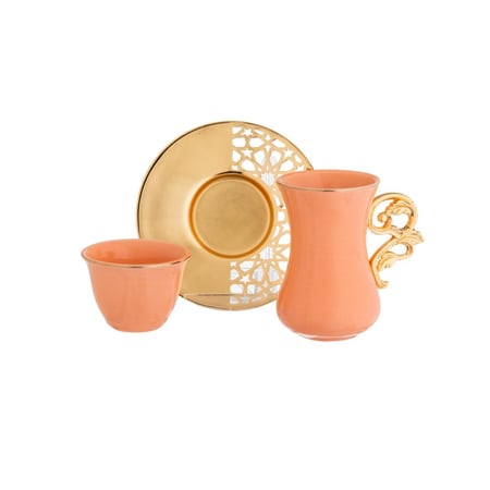 طقم شاي وقهوة بورسلين 18 قطعة