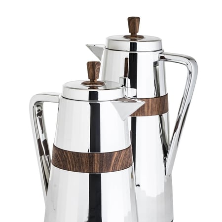 طقم ترامس زالا قطعتين فضي خشبي