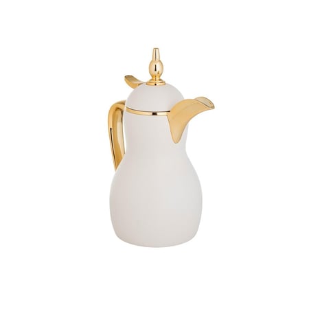 ترمس دلة هوست الفاخرة للقهوة بتصميم بيج مع ذهبي سعة350 مل