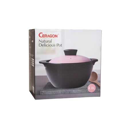 قدر طبخ سيراميك مقاس 4 لتر أسود مطفي