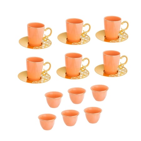 طقم شاي وقهوة بورسلين 18 قطعة
