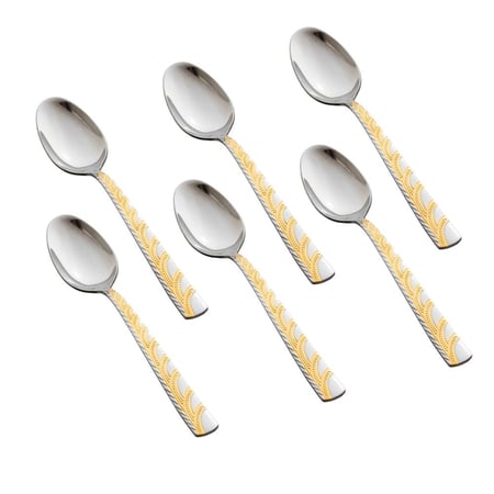 طقم ملاعق استيل فضي مذهب 30 قطعة