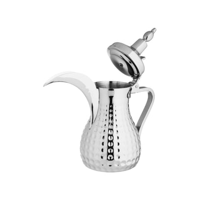 دلة قهوة عربية ستانليس ستيل لون فضي سعة 1.5 لتر