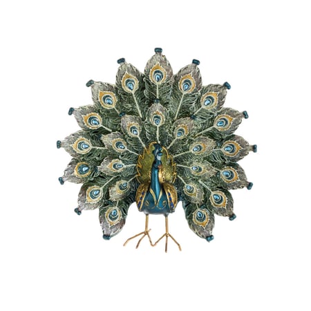 مجسم ديكور طاووس أزرق 27.5 سم