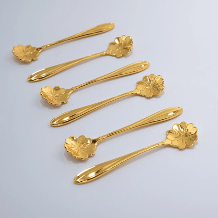 طقم ملاعق شاي 6 قطع لون ذهبي