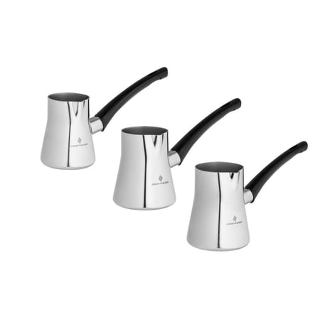 طقم ركوة قهوة سوفت استيل تركي 4 قطع