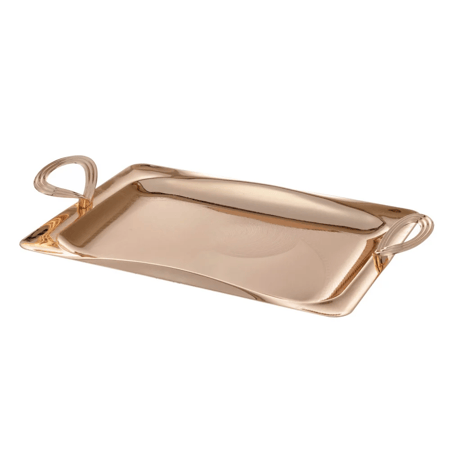 طقم صواني تقديم 3 قطع ذهبي كامل