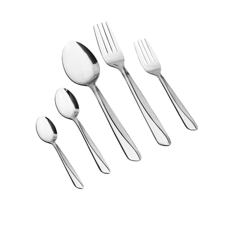 طقم ملاعق استيل ياباني فضي 30 قطعة