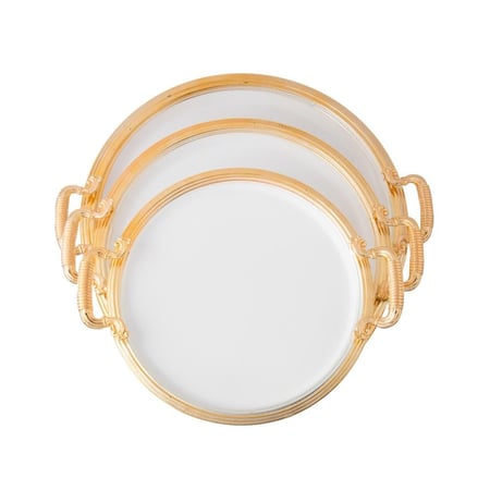 طقم صواني تقديم مدور 3 قطع