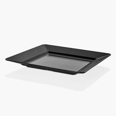 صحن تقديم بوفيه ميلامين مربع أسود 40 سم