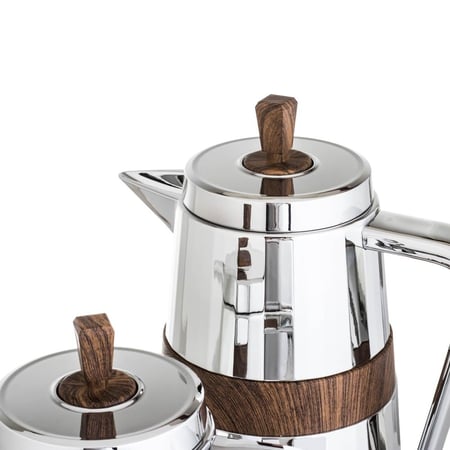 طقم ترامس زالا قطعتين فضي خشبي