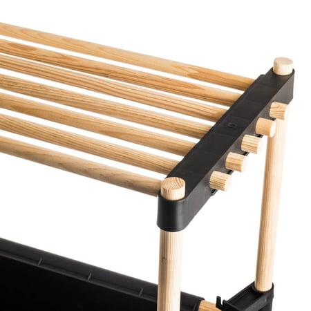 رف خشب مع سلة 4 دور