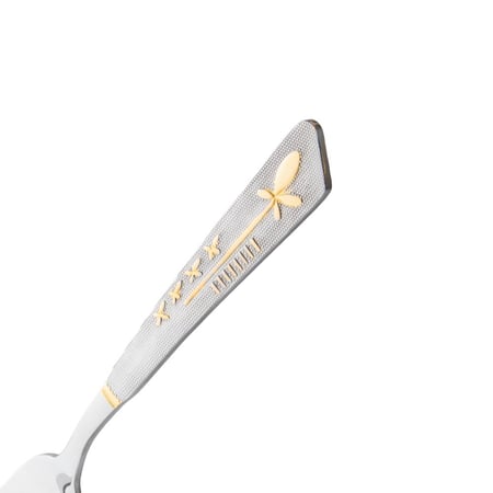 طقم ملاعق حلا ستيل مع ذهبي 12 قطعة