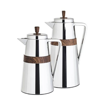 طقم ترامس زالا قطعتين فضي خشبي