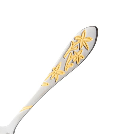 طقم شوكة أكل ستيل مع ذهبي 12 قطعة