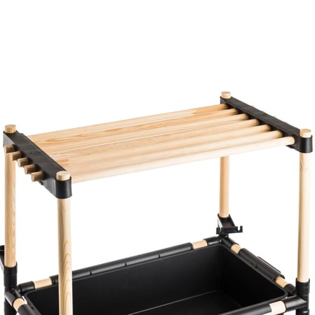 رف خشب مع سلة 4 دور