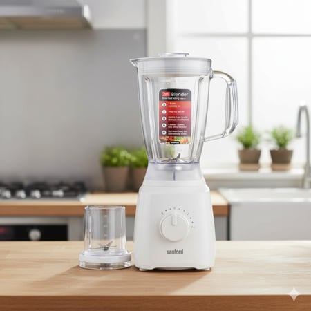 خلاط ومطحنة متعدد الوظائف 2 في 1 من سانفورد باللون الأسود