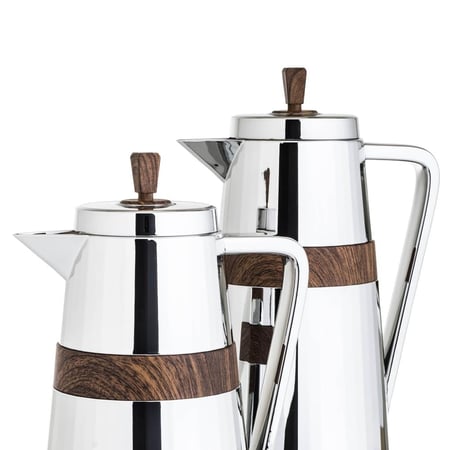 طقم ترامس زالا قطعتين فضي خشبي