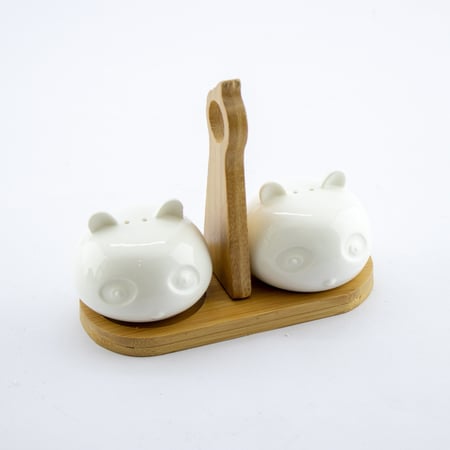 طقم ملاحات سيراميك مع ستاند خشب