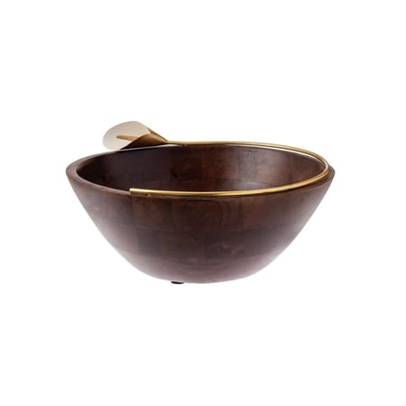 زبدية تقديم خشب بروش ذهبي