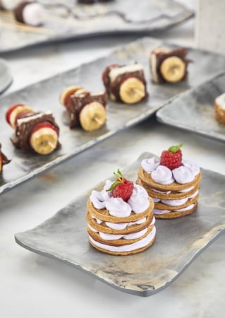 صحن تقديم ميلامين 19 سم رخامي