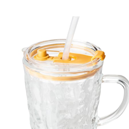 كوب زجاج مع غطاء 300 مل