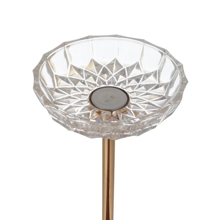 حامل شموع معدن ذهبي صحن زجاج