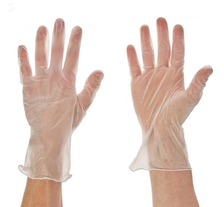 قفاز فينيل بدون بودر أبيض كرتون 1000 حبة