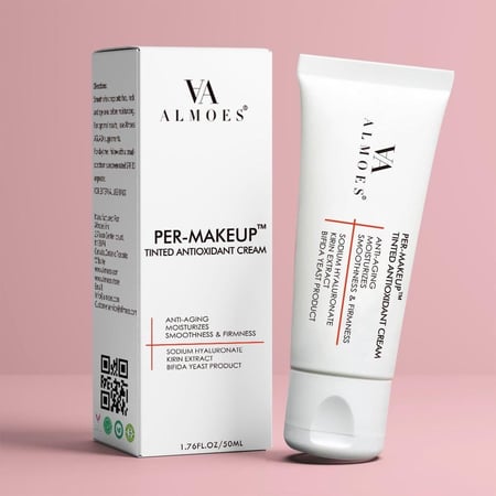 كريم أساس ملون ألـموس مرطب ومضاد أكسدة 50 مل - ALMOES Per-Makeup Tinted Antioxidant Cream 50ml