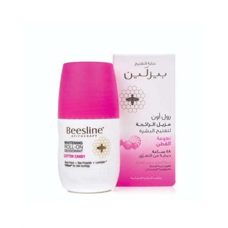 مزيل عرق بيزلين رول أون للتفتيح نعومة القطن 48 ساعة 50 مل - Beesline Whitening Roll-On Deodorant Cotton Candy 48H 50ml