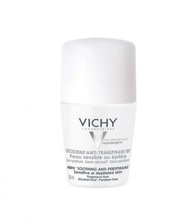 فيشي سينسيتيف مزيل عرق رول 48 ساعة – 50 مل - Vichy 48H Soothing Anti-Perspirant Roll-On Sensitive Skin 50ml