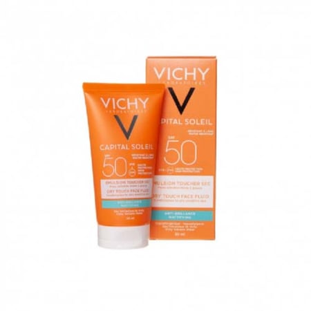 فيشي كابيتال سولاي واقي شمس سائل مضاد للتألق ومقاوم للماء – 50 مل - Vichy Capital Soleil SPF50 Dry Touch Face Fluid 50ml