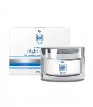 كيوفي كريم ليلي للوجه بفيتامين B3 لترطيب وتغذية البشرة الحساسة 50 جم - QV Face Nurturing Night Cream with Vitamin B3 Complex 50g