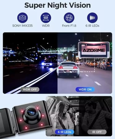 داش كام ازدوم AZDOME M550 MAX بدقة 4K