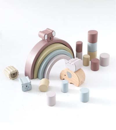 Wooden Animal Balance Toy - لعبة توازن الحيوانات الخشبية