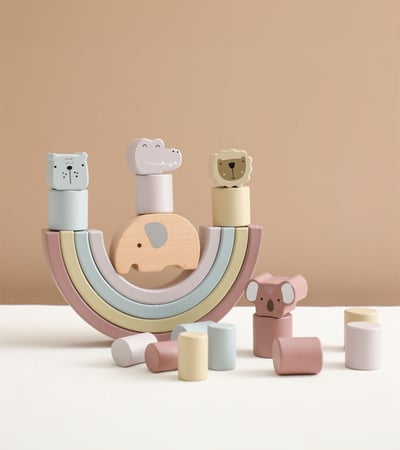 Wooden Animal Balance Toy - لعبة توازن الحيوانات الخشبية