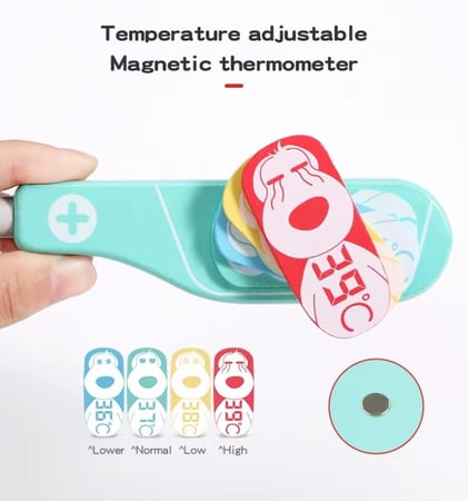 مقياس حرارة مغناطيسي بدرجات حرارة متنوعة للتمثيل