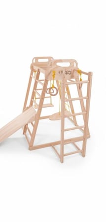 مجموعة الألعاب الخشبية الداخلية للأطفال – الإصدار الجديد 2025 (زحليقة، تسلق، أرجوحة متعددة الأنشطة)