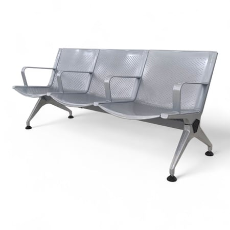 كراسي إنتظار ثلاثية حديد لون رصاصي