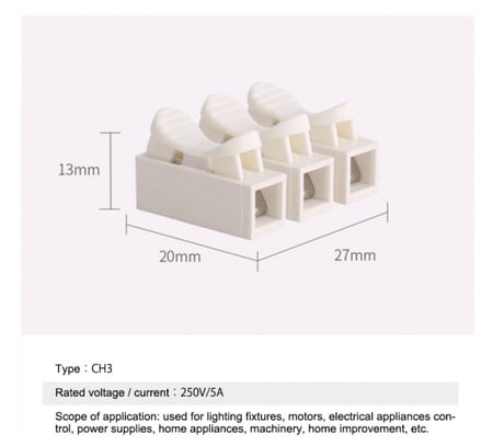 10 قطعة موصل اسلاك سريع وسهل التوصيل بالضغط (3 قنوات)