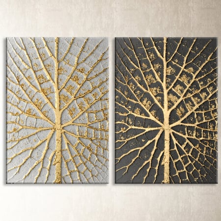 لوحات فنية 3d صورة عروق الذهب بخلفية سوداء وبيضاء
