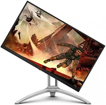 شاشة عرض للالعاب AG273QX من اية او سي ايغون، بحجم 27 انش،تدعم دقة فور كي (4K)،بسرعة 165 هرتز، سرعة استجابة 1 مللي في الثانية، بتقنية آدابتف ساينك ، وإتش دي دي آر 400، موزع USB، وسماعات تدعم DTS sound، إضاءة آر جي بي خلف الشاشه تعطي حيوية وجمال للمكان