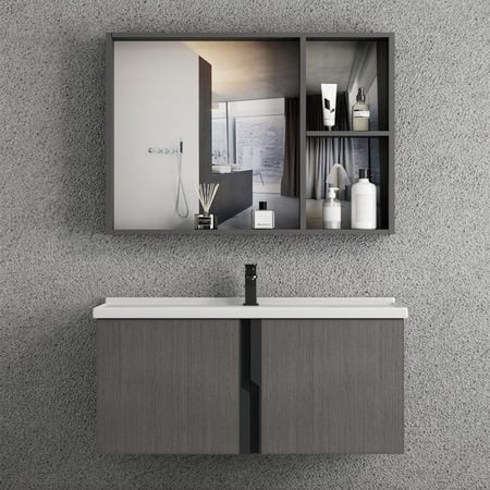 مغسلة ديكور كاربون فايبر - المنيوم مع مرايا 80 سم JL4001-80