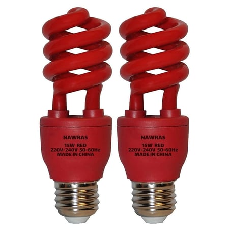 لمبة حلزوني حمراء بقدرة 15 واط