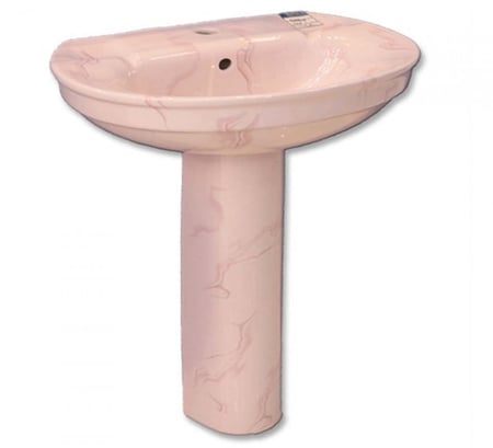 مغسلة لما وردي معرق مقاس 61سم