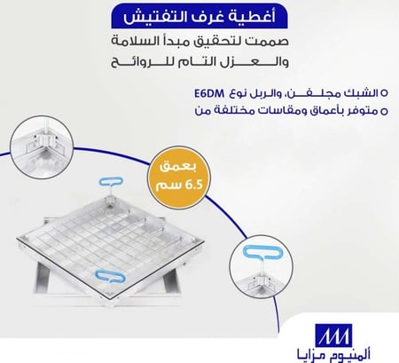 غطاء غرفة تفتيش المنيوم مقاس 60x60