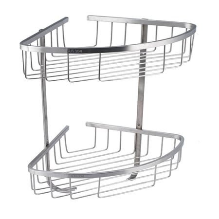 رف سلة تخزين الادوات ثنائي ستانلس ستيل