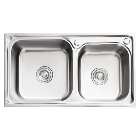 حوض مجلى مطبخ ستيل للرخام حوضين