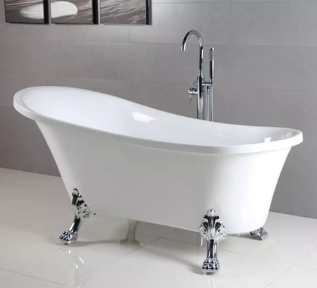 بانيو استحمام ابيض مقاس 170 سم فضي